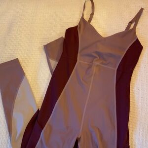 Outdoor Voices Superform Zoom Full Length Bodysuit Jumpsuit Deep Taupe Onepiece